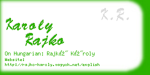 karoly rajko business card